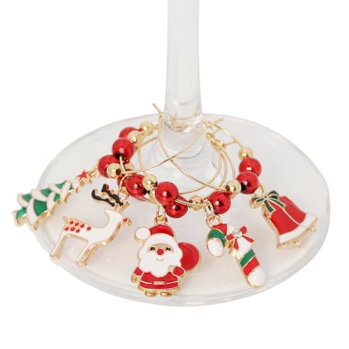 Christmas Wine Glass Charms - Stem Glass Markers for Holiday Party (18 Pack) O196746
