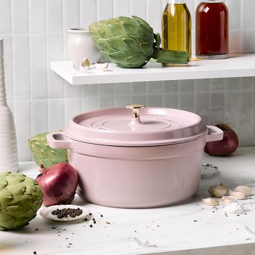 STAUB Cast Iron Dutch Oven 5.5-qt Round Cocotte, Black Matte P4487