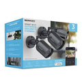 Merkury Innovations Smart Outdoor Camera, 1080p, Weather Resistant, Night Vision with Voice Control (3 Pack) Wi Fi, Black