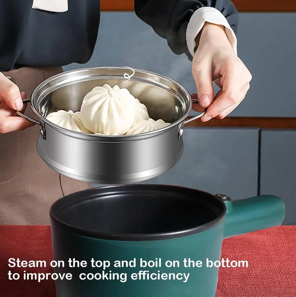 Electric Hot Pot 1.8L Non-Stick Casserole with Steamer, Green E6561