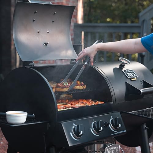 Oklahoma Joe's Canyon Combo Charcoal and Gas Smoker & Grill, Black F6323