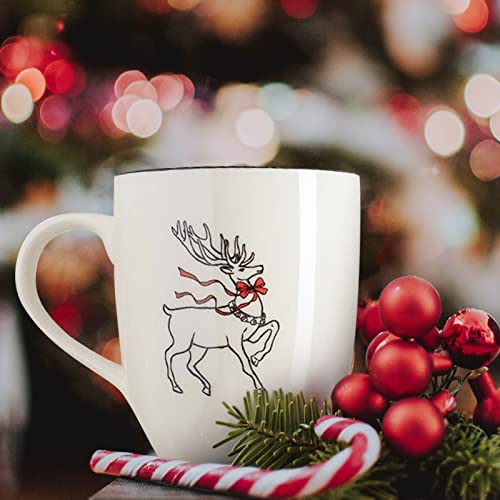 LEHAHA Ceramic Christmas Coffee Mug Set of 6, 16 oz Holiday Drinkware O6901