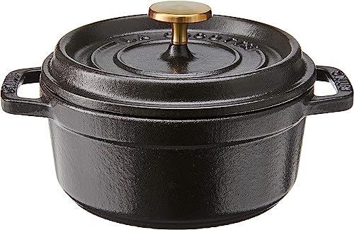 STAUB Cast Iron Dutch Oven 5.5-qt Round Cocotte, Black Matte P4487