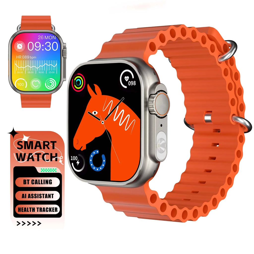 2023 Ultra Smart Watch Men Women 2.1" Bluetooth Call IP68 Waterproof Voice Assistant LED Flashlight