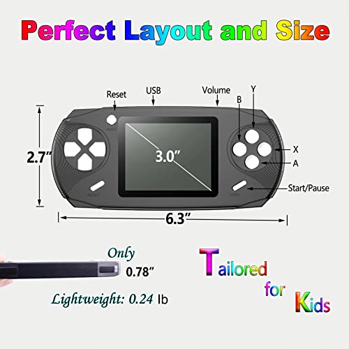 16 Bit Handheld Retro Video Game Player with 3.0'' Screen, Yellow K879
