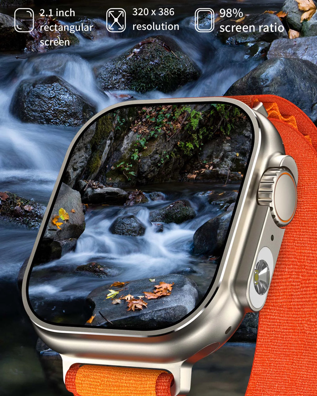 Ultra Smart Watch 2.1" Bluetooth Call IP68 Waterproof G360