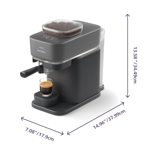 Philips Baristina Espresso Machine, Compact, 16 Bar Pump Pressure, Black B155