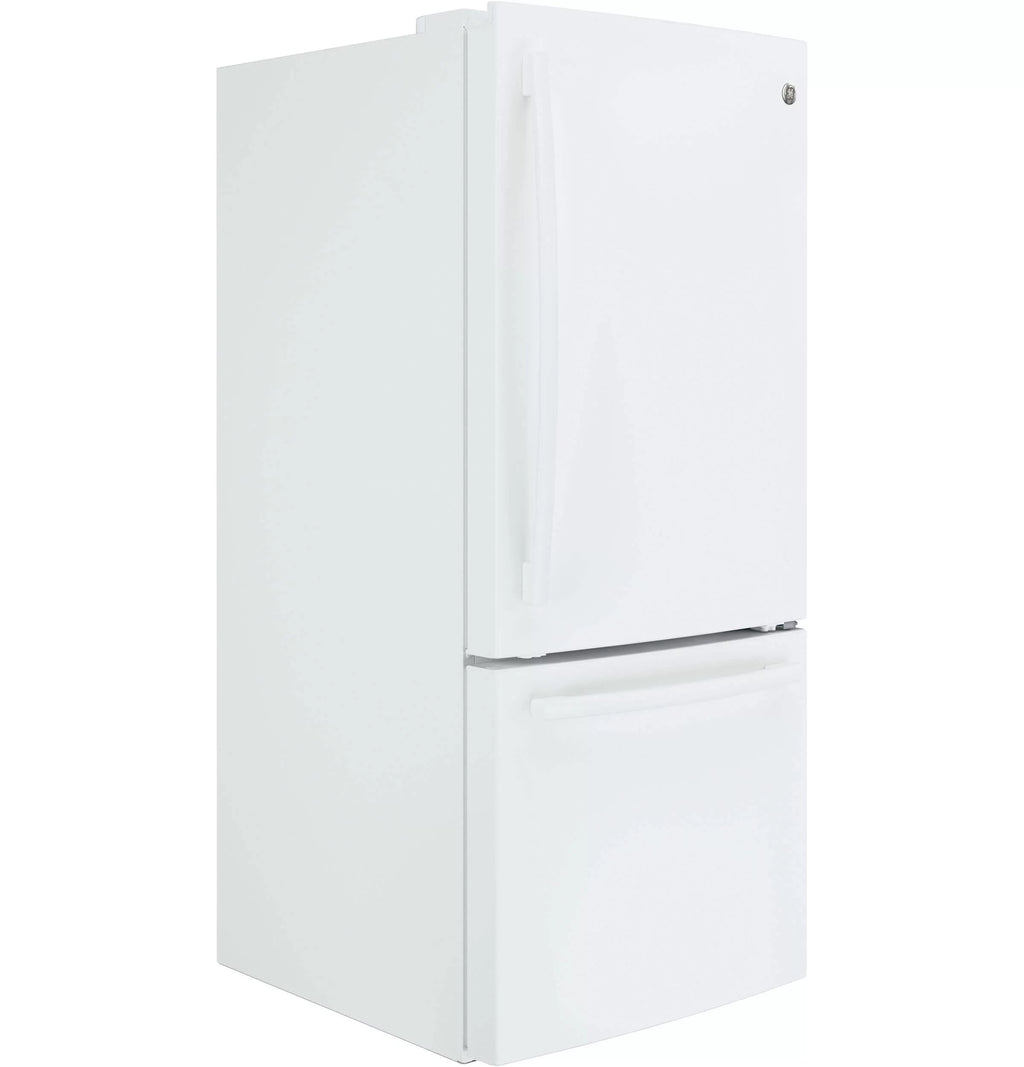 GE Appliances GDE21EGKWW 30 Inch Bottom Freezer Refrigerator White P6781