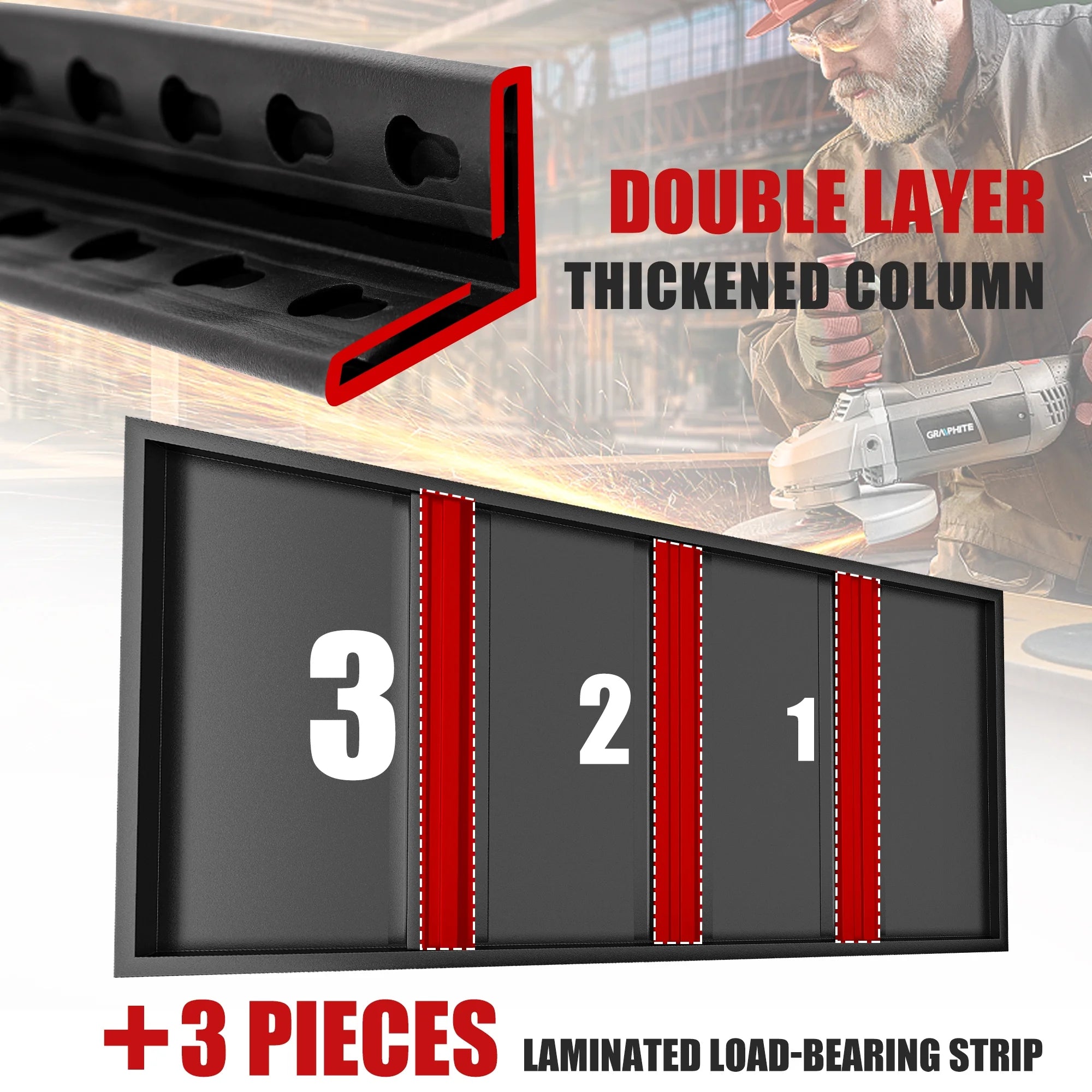 72"H 5-Shelf Heavy Duty Garage Shelving Unit, 2000Lbs Capacity, Black G62728