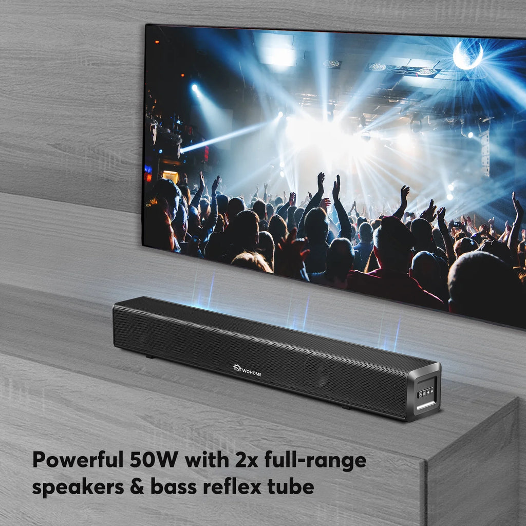 Wohome S66 16-Inch 50W Soundbar for TV with Bluetooth and Subwoofer Y4085