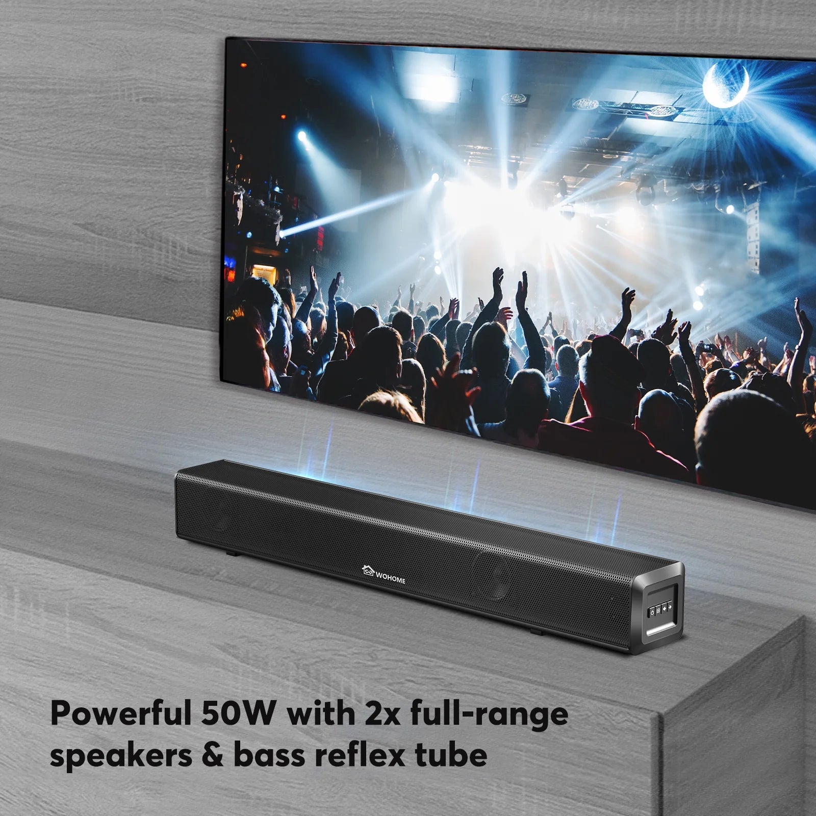 Wohome S66 16-Inch 50W Soundbar for TV with Bluetooth and Subwoofer Y4085