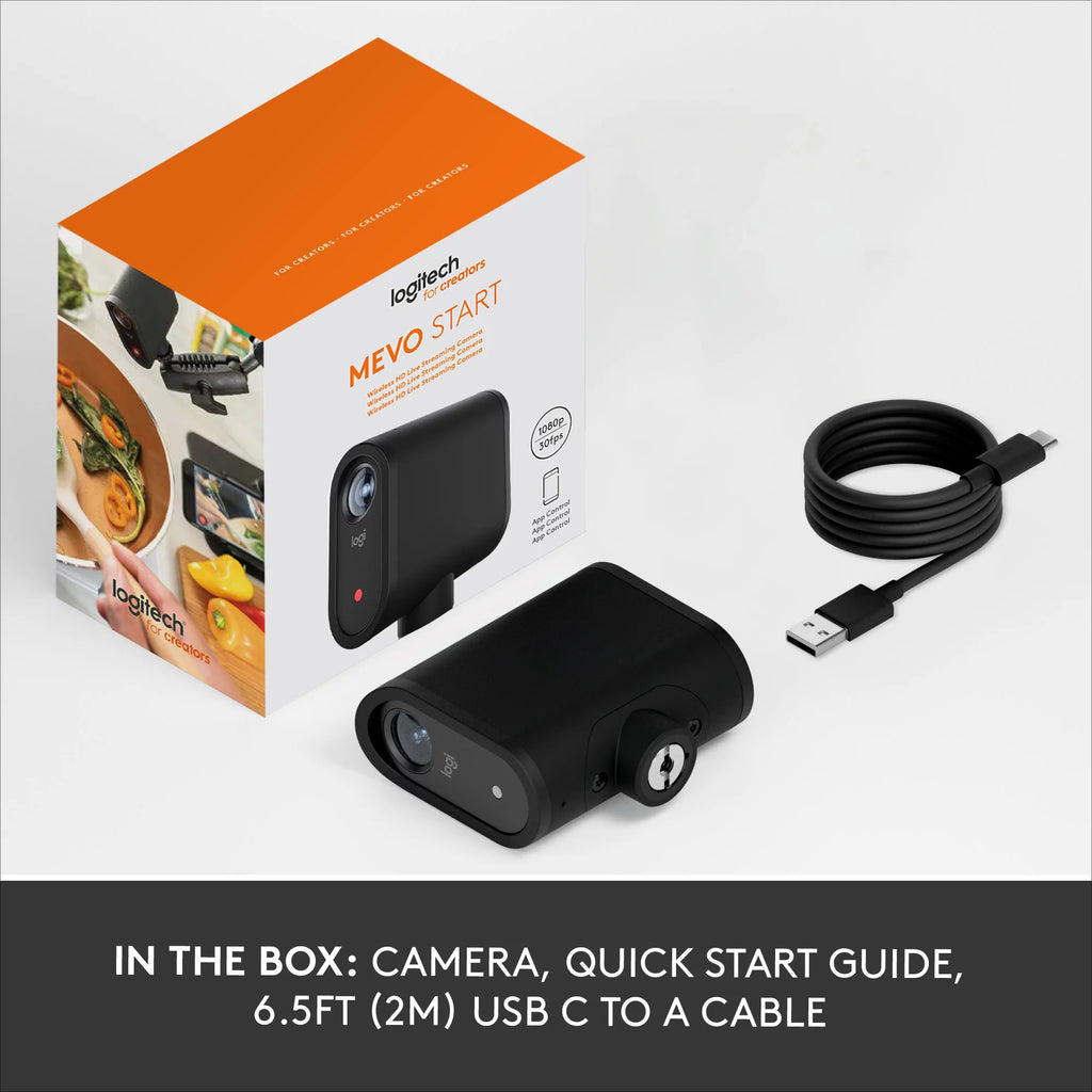 Logitech Mevo Start Wireless Live Streaming Camera, 1080p HD, Black U540187