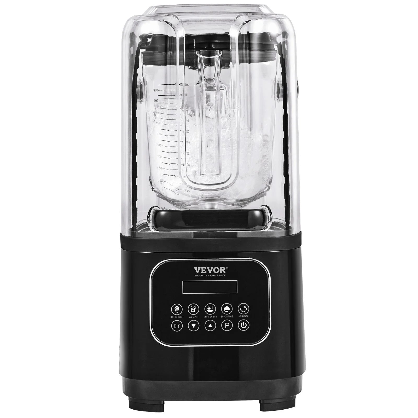 VEVOR Professional Blender with Shield - Commercial 68 oz Stainless Steel U694819
