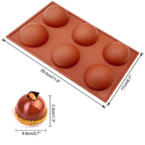Silicone Mold for Baking, Half Sphere Chocolate Cake Jelly Mold (2 Packs) L40364