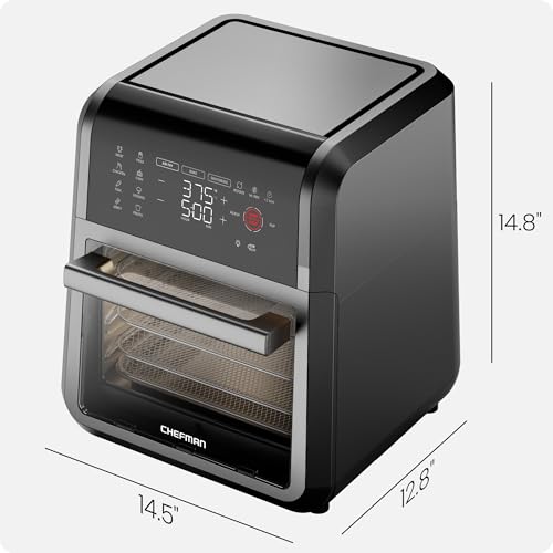 CHEFMAN Multifunctional Digital Air Fryer Rotisserie Dehydrator Convection Oven, 10L, Black H5903