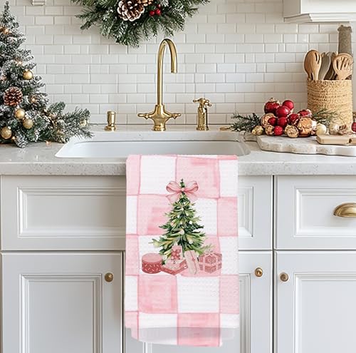 Christmas Tree Kitchen Towels - Neutral Christmas Hand Towels, 16 x 24 Inch V47794