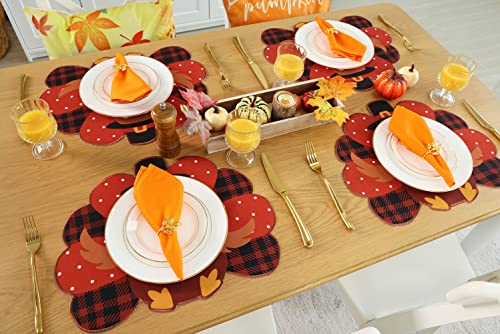 Snowflake Burlap Christmas Placemats Set of 4 for Round Table H634