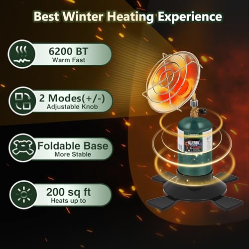 Portable Propane Heater 6200BTU for Camping Outdoor Use U525