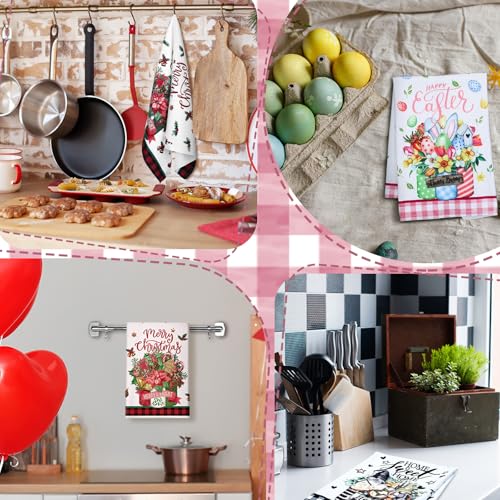 12 Pcs Seasonal Kitchen Towels Set Gnome Style Bright Color K6356