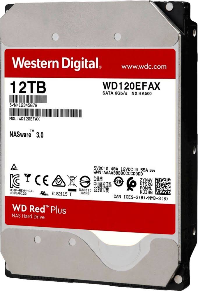 WD Red Plus 12TB Internal SATA NAS Hard Drive J461