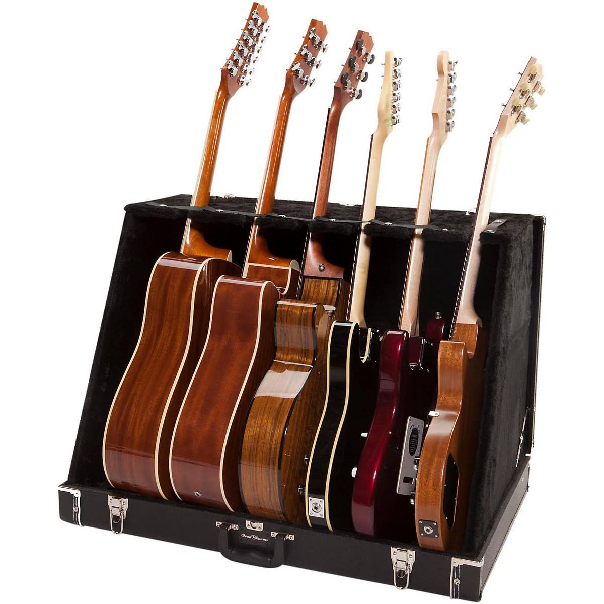 Road Runner 6 Guitar Stand Case, Black Tolex