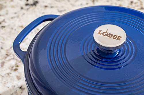 Lodge 6 Quart Enameled Cast Iron Dutch Oven with Lid, Indigo A835868