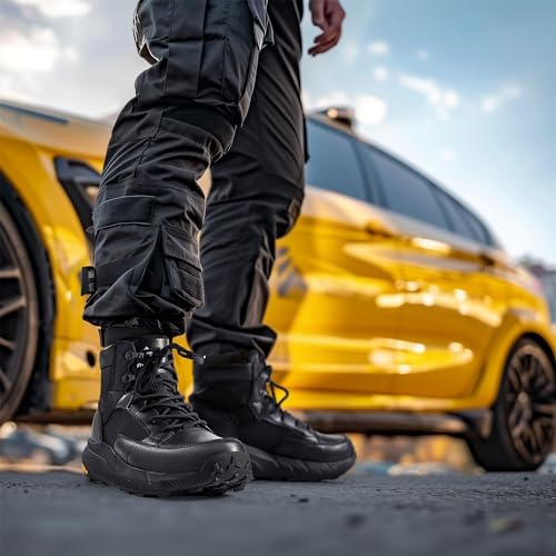 NORTIV 8 Men's Lightweight Leather Combat Boots W79068