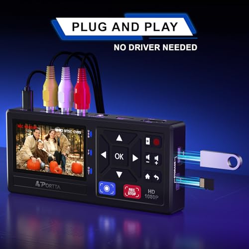 Portta VHS to Digital Converter with Remote H665863