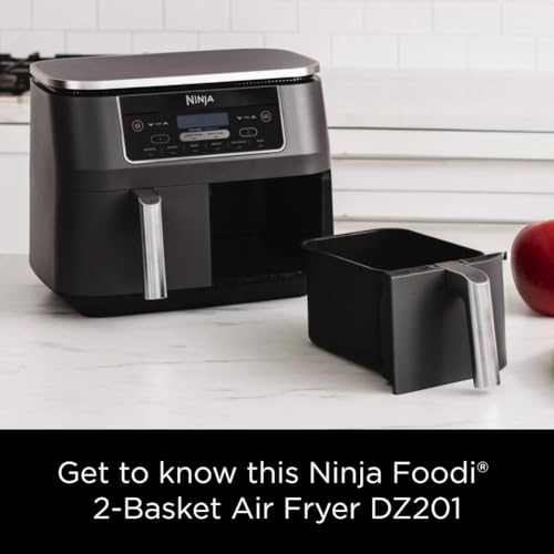 Ninja DZ401 Foodi 10 Quart DualZone XL 2-Basket Air Fryer, Grey L260