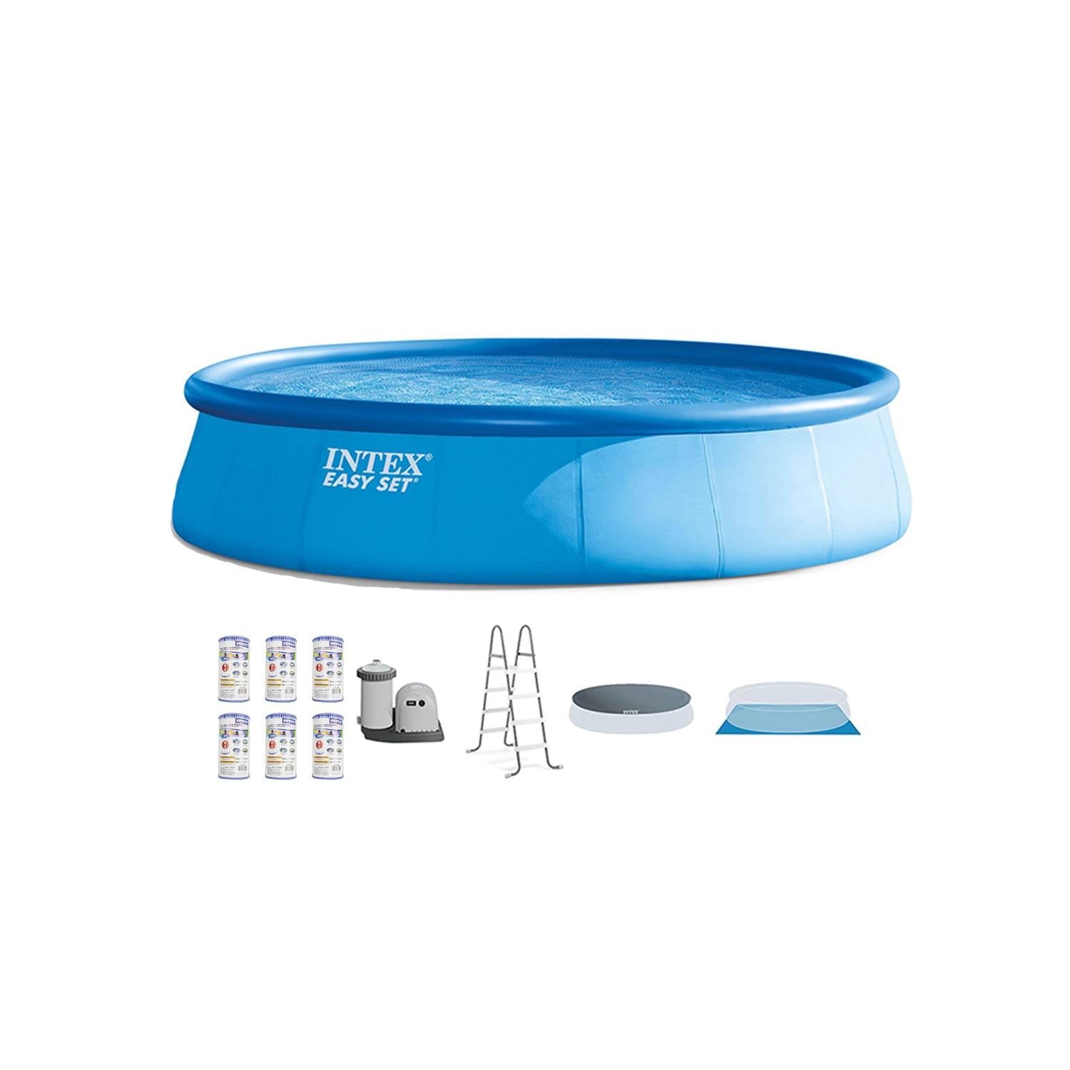 Intex 18ft x 48in Easy Set Above Ground Pool with Filter Cartridge L68205