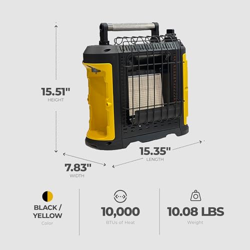 5500-10000 BTU Indoor-Safe Portable Propane Radiant Heater X98784
