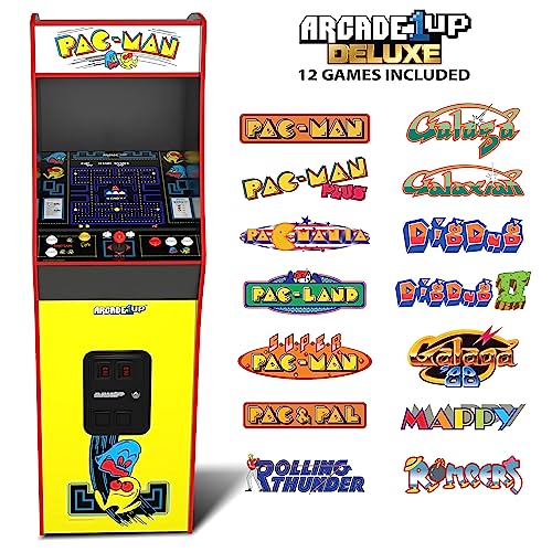 Arcade1Up PAC-MAN Deluxe Arcade Machine with 14 Classic Games and 17-Inch Screen E588