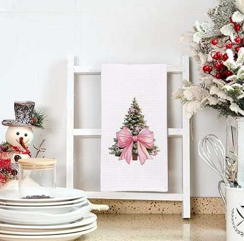 Christmas Tree Kitchen Towels - Neutral Christmas Hand Towels, 16 x 24 Inch V47794