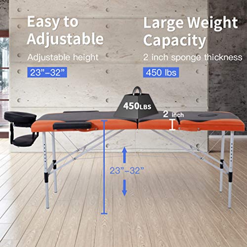 BestMassage Aluminium Portable Massage Table 28 inch Folding Spa Bed I82923