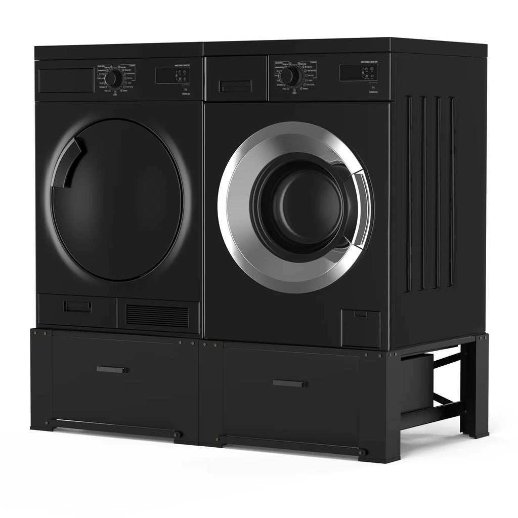 2 Pack Inlife Laundry Pedestals 28"x29" Stainless Steel Black V968