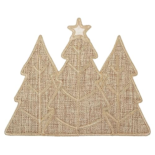 Snowflake Burlap Christmas Placemats Set of 4 for Round Table H634