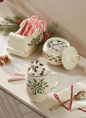 Lenox 18 Oz Stoneware Holiday Cocoa Mug, Red/Green D279