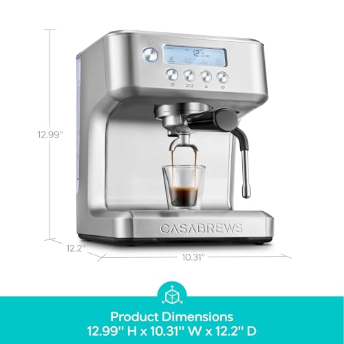 CASABREWS Ultra Espresso Machine with LCD Display and Milk Frother F67569