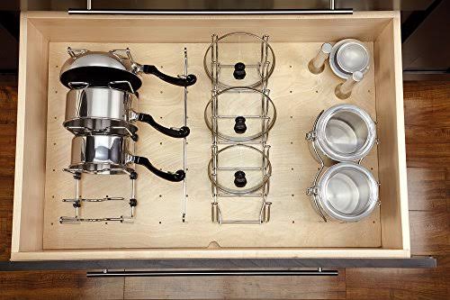 Rev-A-Shelf 5CW2-1222-CR 12 in. Pull-Out 2-Tier Cabinet Cookware Organizer Z815