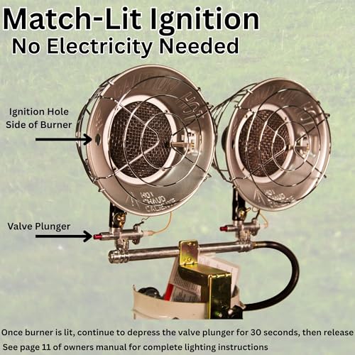 Comfort Gear Double Tank Top Portable Propane Radiant Heater, 30,000 BTUs, Outdoor Use Only A2041