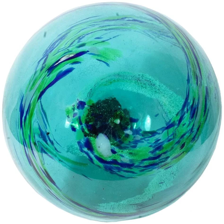 Echo Valley Blue Ocean Mist 10 inch Hand Blown Glass Gazing Ball H97380