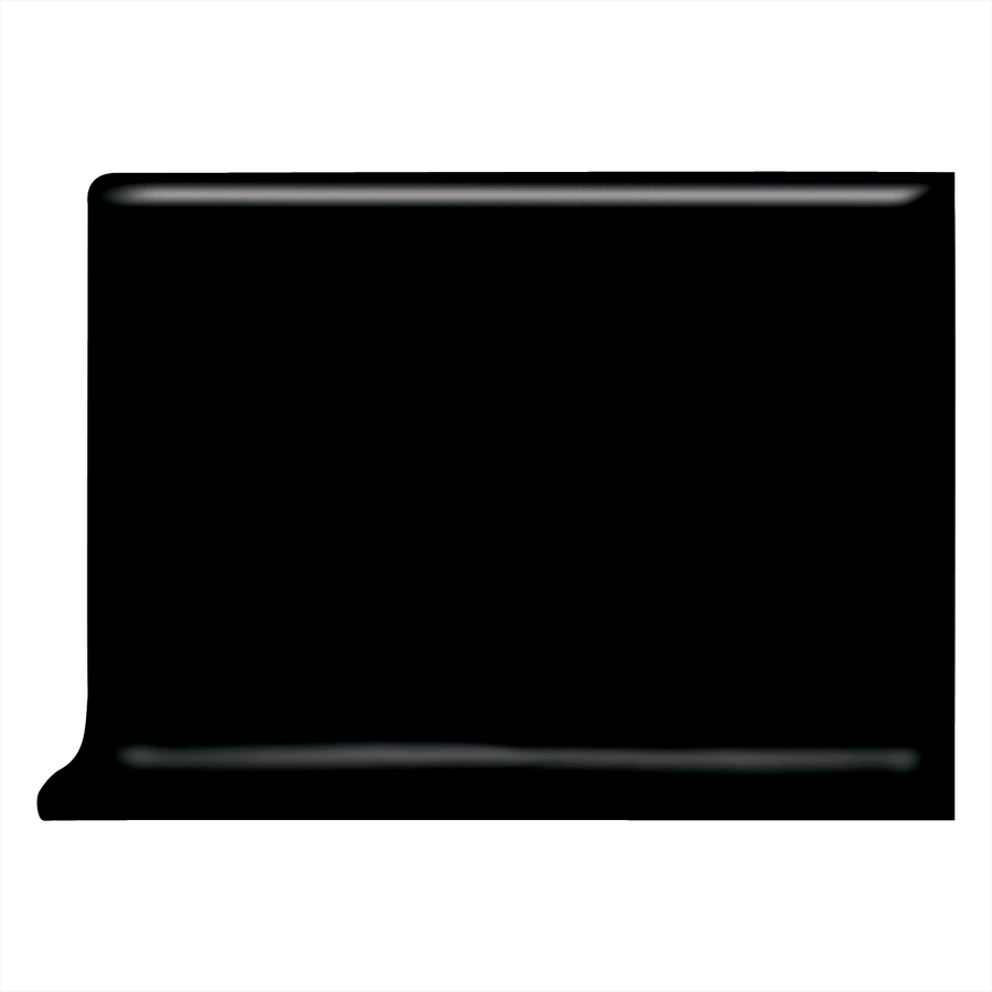 American Olean Bright Gloss Black Ceramic Cove Base Tile (4-in x 6-in) | 0049SCR3419TSP