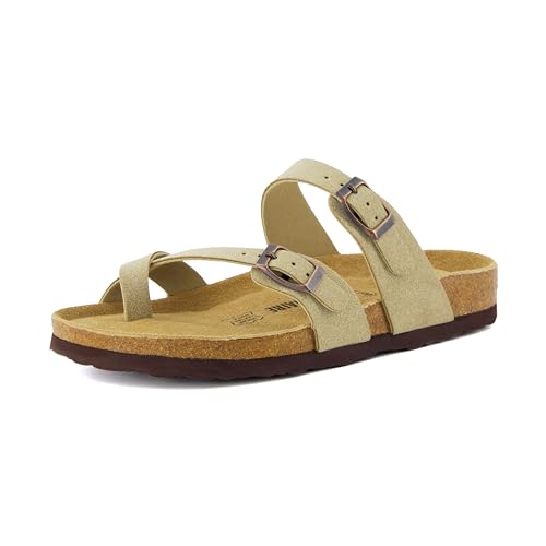CUSHIONAIRE Women's Luna Cork Footbed Sandal I795