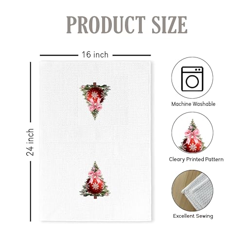 Christmas Tree Kitchen Towels - Neutral Christmas Hand Towels, 16 x 24 Inch V47794