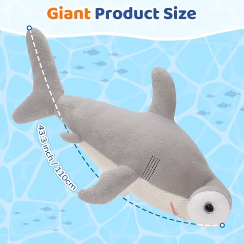 Tezituor 51 inch Giant Whale Shark Stuffed Animal Plush Pillow M152089
