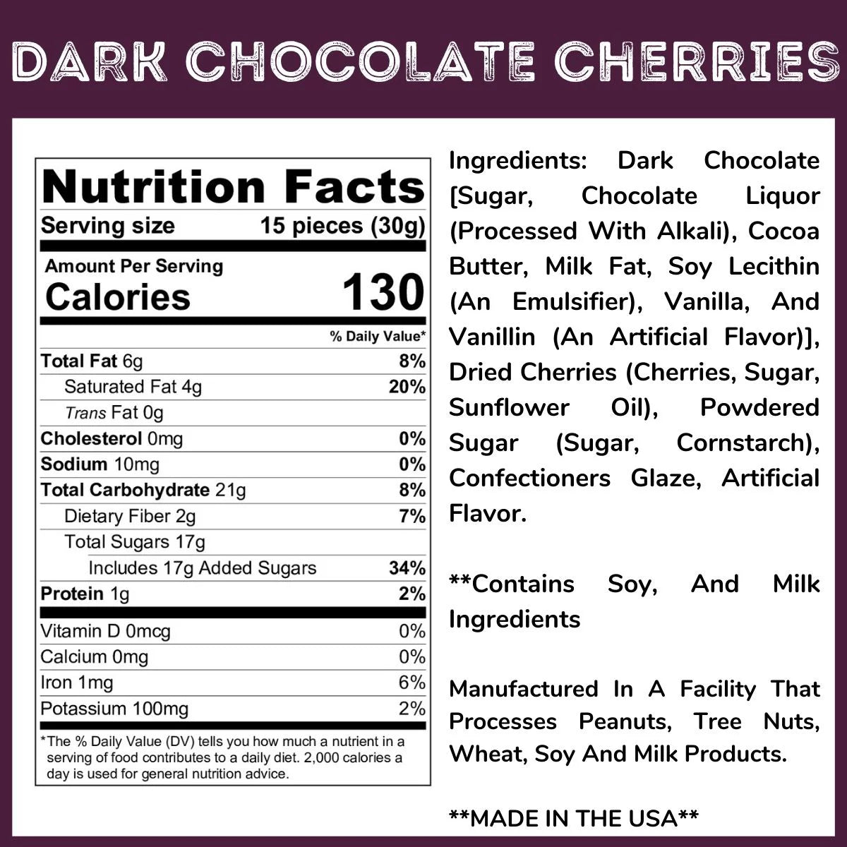 WinCrest Dark Chocolate Covered Cherries 3.5 Lb Tub N41174
