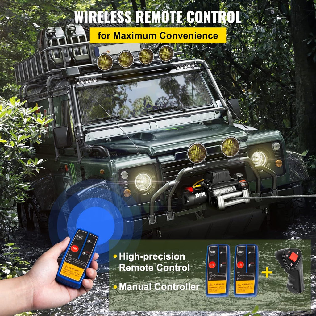 VEVOR Electric Winch 15500lb Truck Winch with Wireless Remote Control B633
