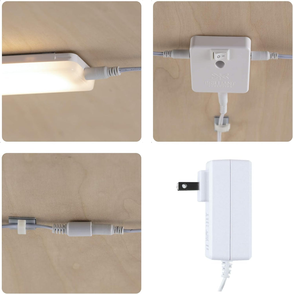 Brilliant Evolution Wired LED Under Cabinet Light Kit with Remote Control, 3 Bars, 3000K Warm White W554