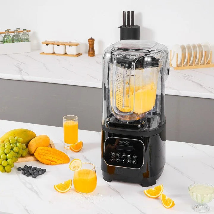 VEVOR Professional Blender with Shield - Commercial 68 oz Stainless Steel U694819