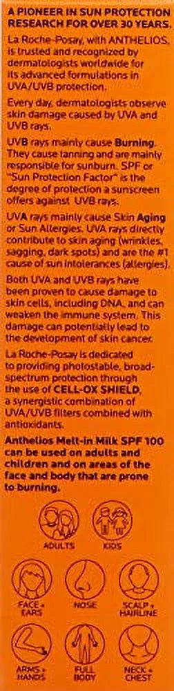 La Roche-Posay Anthelios Melt-in Milk Sunscreen SPF 100 3oz Y729